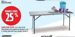 Canadian Tire For Living 6´ Folding Table with Carry Handle offer