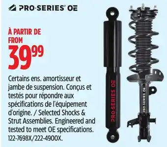 Canadian Tire Selected Shocks & Strut Assemblies offer