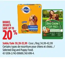 Canadian Tire Pedigree Selected Dog and Puppy Food offer