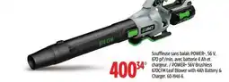 Canadian Tire EGO POWER+ 56V Brushless 670CFM Leaf Blower with 4Ah Battery & Charger offer