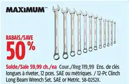 Canadian Tire 12-Pc Clinch Long Beam Wrench Set offer