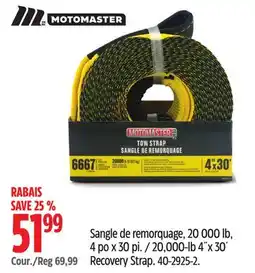 Canadian Tire Motomaster 20,000-lb 4˝x 30´ Recovery Strap offer