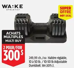 Canadian Tire WAKE 10-50 lb Adjustable Dumbbell offer