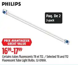 Canadian Tire Selected T8 and T12 Fluorescent Tube Light Bulbs offer