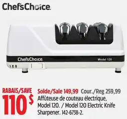 Canadian Tire ChefsChoice Model 120 Electric Knife Sharpener offer