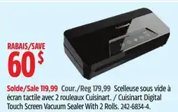 Canadian Tire Cuisinart Digital Touch Screen Vacuum Sealer With 2 Rolls offer