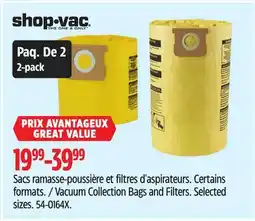 Canadian Tire Shop-Vac Vacuum Collection Bags and Filters offer