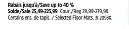Canadian Tire Certains ens. de tapis offer