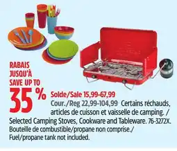 Canadian Tire Selected Camping Stoves, Cookware and Tableware offer