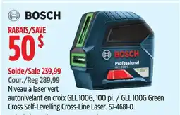 Canadian Tire Bosch Cross Self-Levelling Cross-Line Laser offer