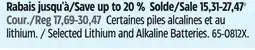 Canadian Tire Selected Lithium and Alkaline Batteries offer