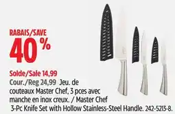 Canadian Tire Master Chef 3-Pc Knife Set with Hollow Stainless-Steel Handle offer