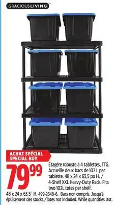 Canadian Tire 4-Shelf XXL Heavy-Duty Rack. Fits two 102L totes per shelf offer