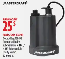 Canadian Tire Mastercraft 1⁄3-HP Submersible Utility Pump offer