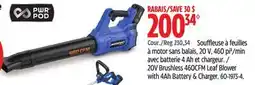 Canadian Tire Mastercraft 20V Brushless 460CFM Leaf Blower with 4Ah Battery & Charger offer