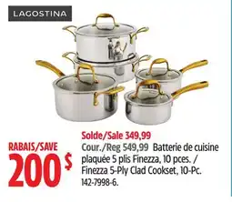 Canadian Tire Lagostina Finezza 5-Ply Clad Cookset, 10-Pc offer