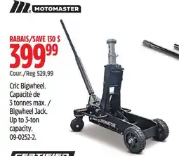 Canadian Tire MOTOMASTER Bigwheel Jack. Up to 3-ton capacity offer