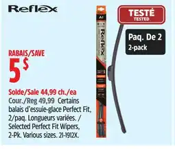 Canadian Tire Reflex Selected Perfect Fit Wipers, 2-Pk. Various sizes offer
