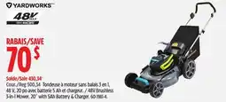 Canadian Tire YardWorks 48 Brushless 3-in-1 Mower, 20 with 5 Ah Battery & Charger offer