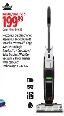 Canadian Tire Bissell CrossWave Edge Cordless Wet/Dry Vacuum & Floor Washer with ZeroGap Technology offer