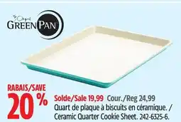 Canadian Tire Green Pan Ceramic Quarter Cookie Sheet offer