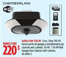 Canadian Tire Chamberlain 11⁄4-HP Belt Garage Door Opener with Camera offer