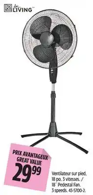 Canadian Tire For Living 18˝ Pedestal Fan offer