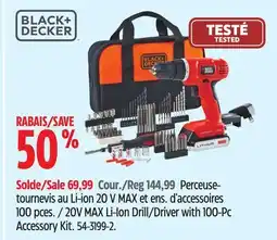 Canadian Tire 20V MAX Li-Ion Drill/Driver with 100-Pc Accessory Kit offer
