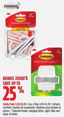 Canadian Tire COMMAND Selected Hooks, Hanging Strips, Light Clips and Grips offer