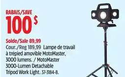 Canadian Tire MotoMaster 3000-Lumen Detachable Tripod Work Light offer