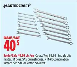Canadian Tire MASTERCRAFT 14-Pc Combination Wrench Set offer