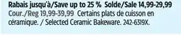 Canadian Tire Selected Ceramic Bakeware offer