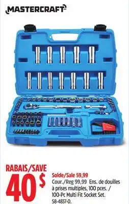 Canadian Tire Mastercraft 100-Pc Multi Fit Socket Set offer