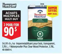 Canadian Tire Thompson's Waterseal Waterproofer Plus Clear Wood Protector offer