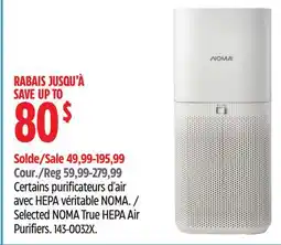 Canadian Tire Selected NOMA True HEPA Air Purifiers offer