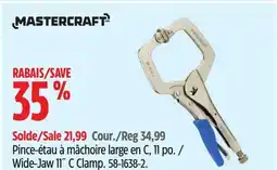 Canadian Tire Mastercraft Wide-Jaw 11˝ C Clamp offer