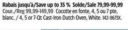 Canadian Tire Lagostina 4, 5 or 7-Qt Cast-Iron Dutch Oven, White offer