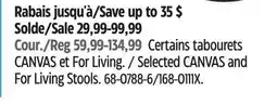 Canadian Tire Selected CANVAS and For Living Stools offer