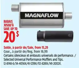 Canadian Tire Selected Universal Performance Mufflers and Tips offer