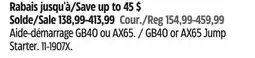 Canadian Tire GB40 or AX65 Jump Starter offer