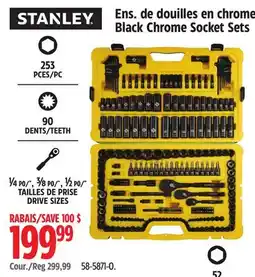 Canadian Tire Stanley Black Chrome Socket Sets offer
