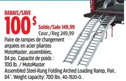 Canadian Tire MotoMaster Assembled Steel-Rung Folding Arched Loading Ramp, Pair, 84˝. Weight capacity: 700 lbs offer