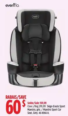 Canadian Tire Evenflo Maestro Sport Car Seat Grey offer