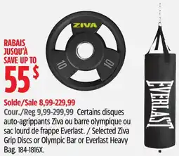 Canadian Tire Selected Ziva Grip Discs or Olympic Bar or Everlast Heavy Bag offer