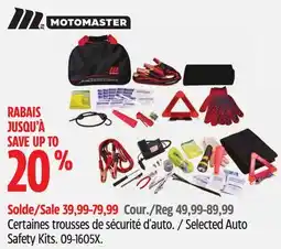 Canadian Tire Motomaster Selected Auto Safety Kits offer