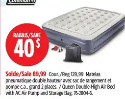 Canadian Tire Coleman Queen Double-High Air Bed with AC Air Pump and Storage Bag offer