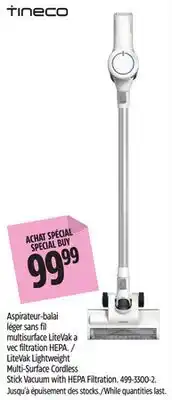 Canadian Tire LiteVak Lightweight Multi-Surface Cordless Stick Vacuum with HEPA Filtration offer