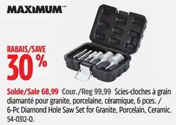 Canadian Tire MAXIMUM 6-Pc Diamond Hole Saw Set for Granite, Porcelain, Ceramic offer