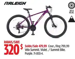 Canadian Tire RALEIGH Summit Bike. Purple offer