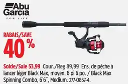 Canadian Tire Abu Garcia Black Max Spinning Combo, 6´6˝, Medium offer